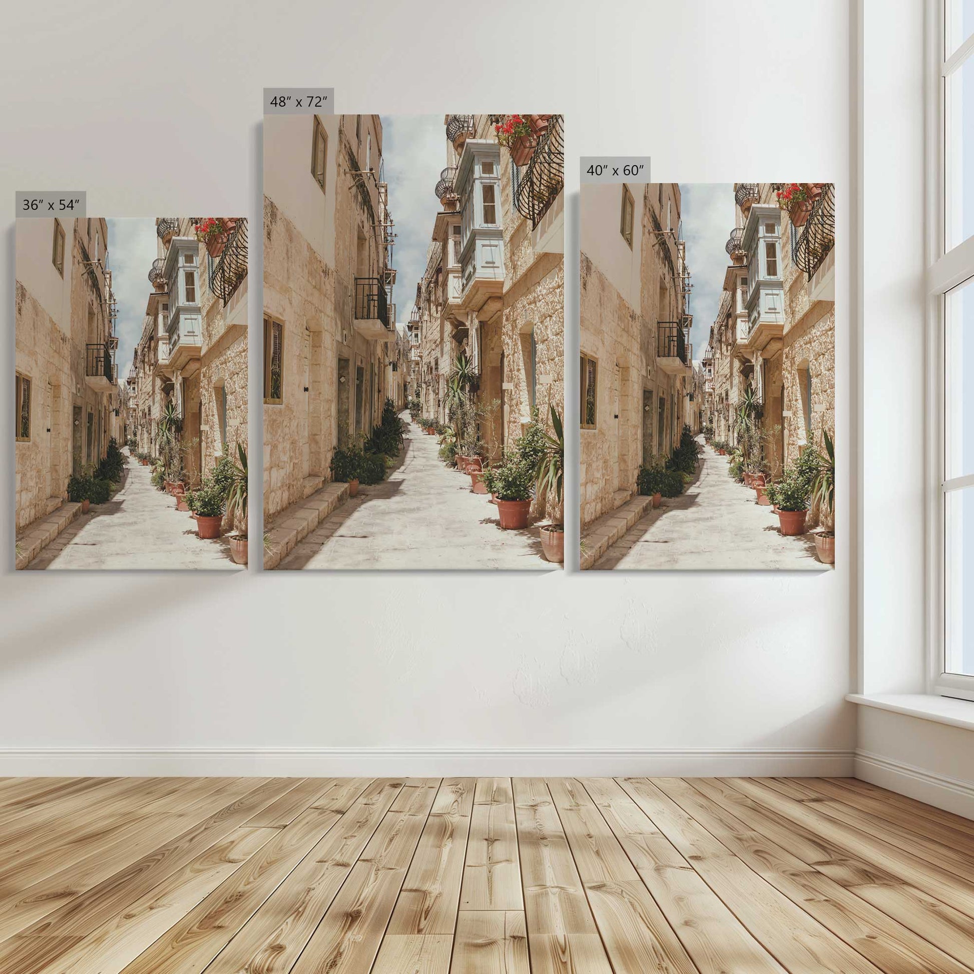 [Color:Stretched Canvas], Image showing the size comparisons