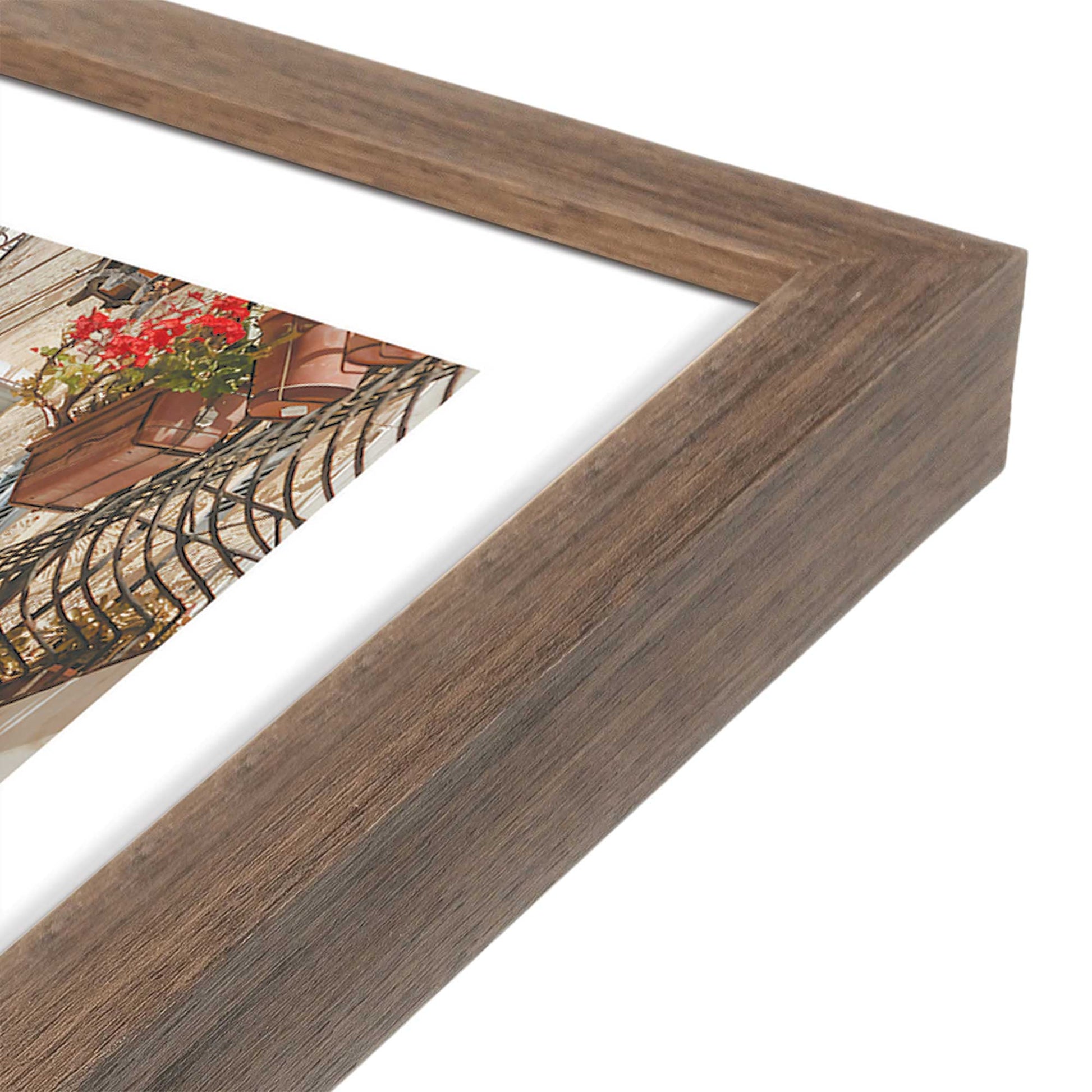[Color:Walnut], Picture of art in a Walnut frame at an angle