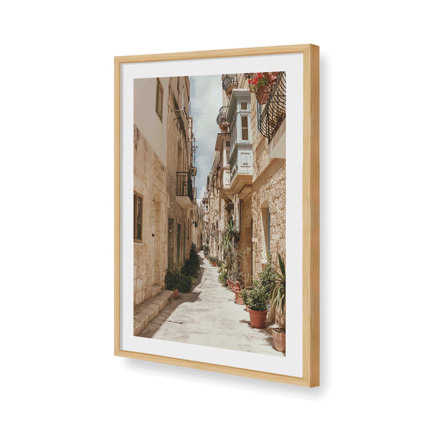 [Color:American Maple], Picture of art in a American Maple frame of the corner