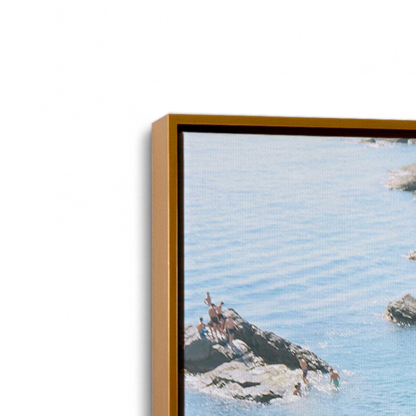 [Color:Polished Gold], Picture of art in a Polished Gold frame at an angle