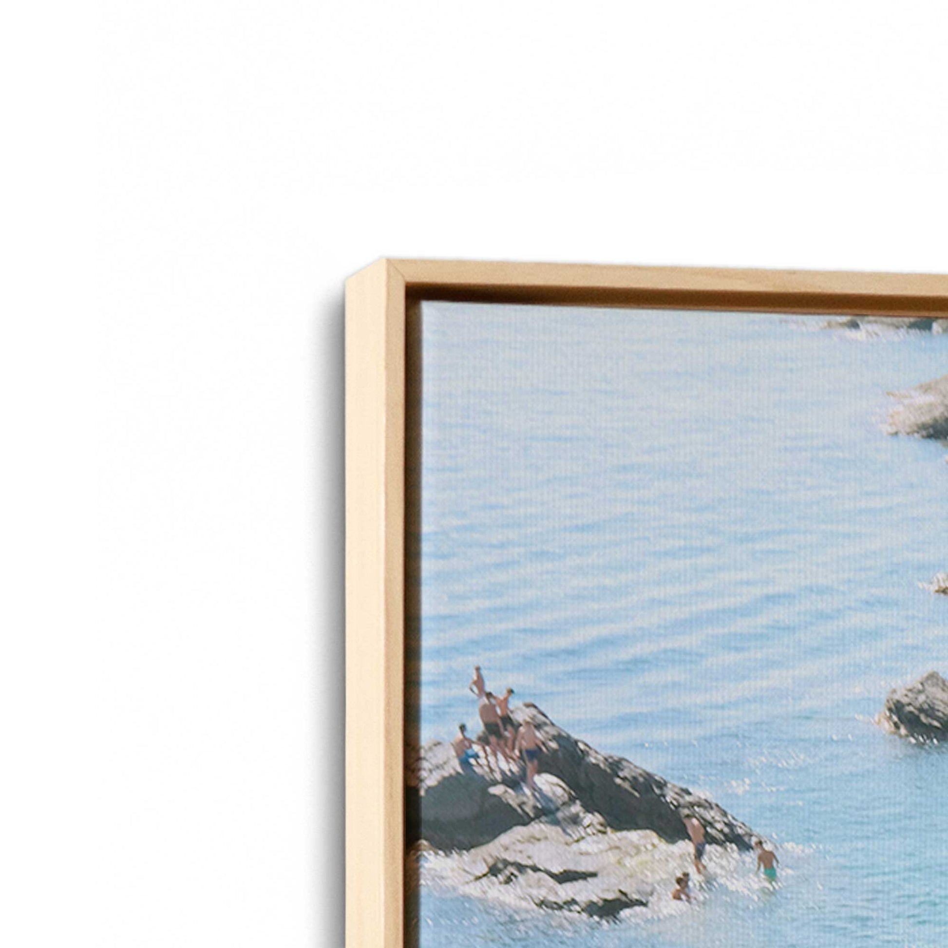 [Color:American Maple], Picture of art in a American Maple frame at an angle