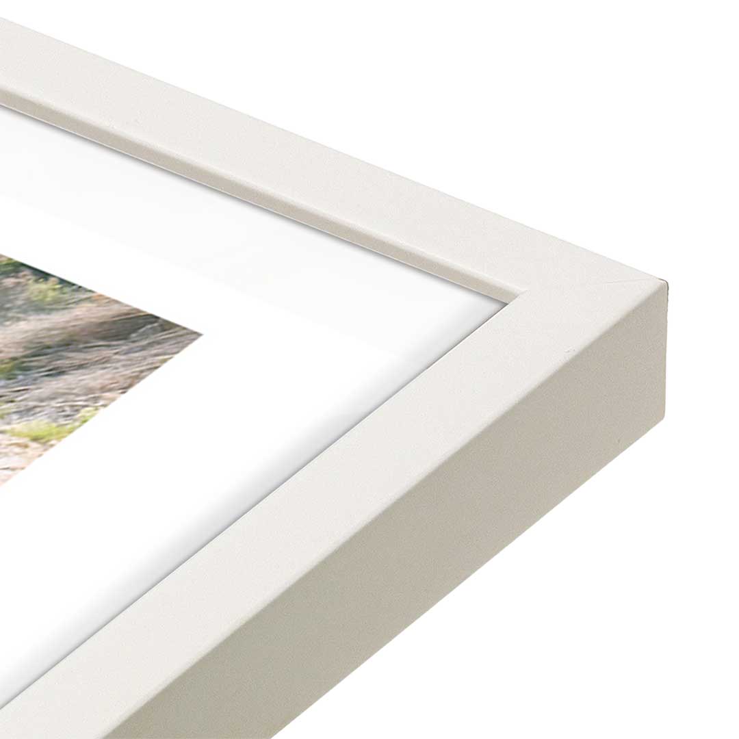 [Color:Opaque White], Picture of art in a Opaque White frame at an angle