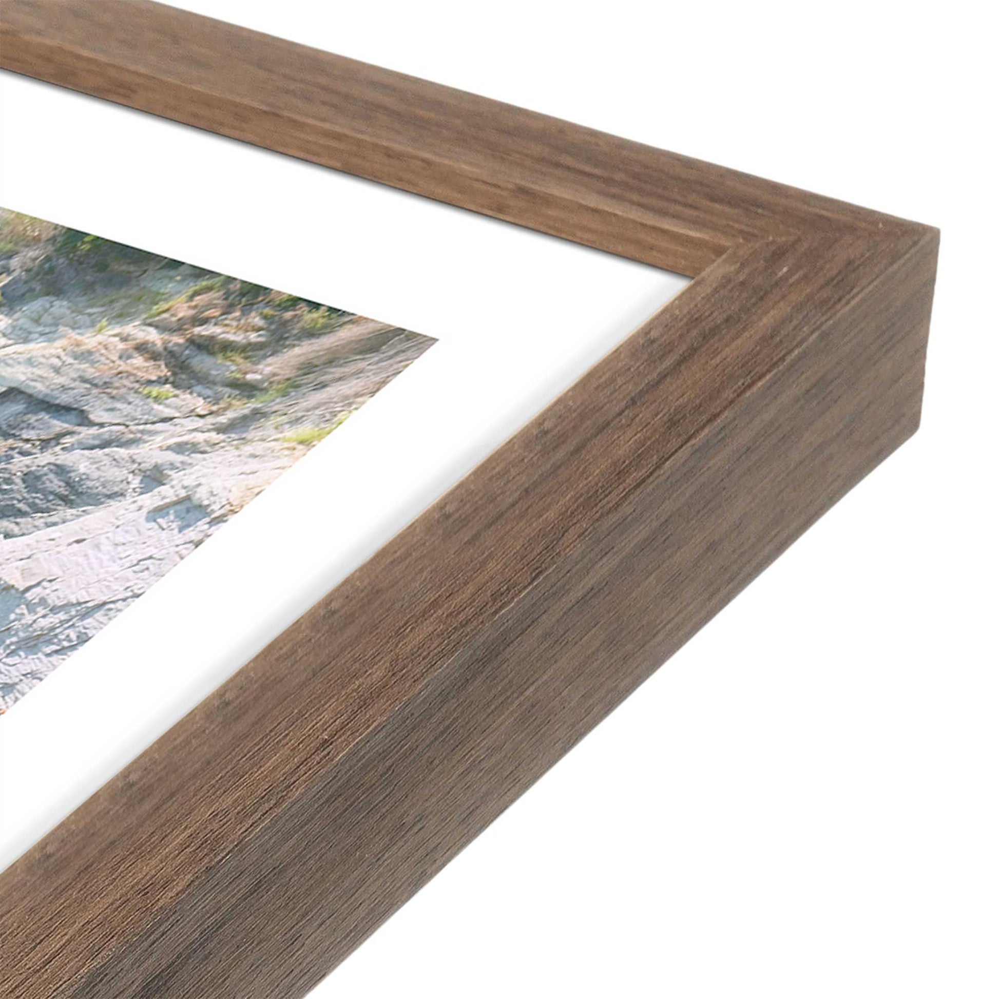 [Color:Walnut], Picture of art in a Walnut frame at an angle