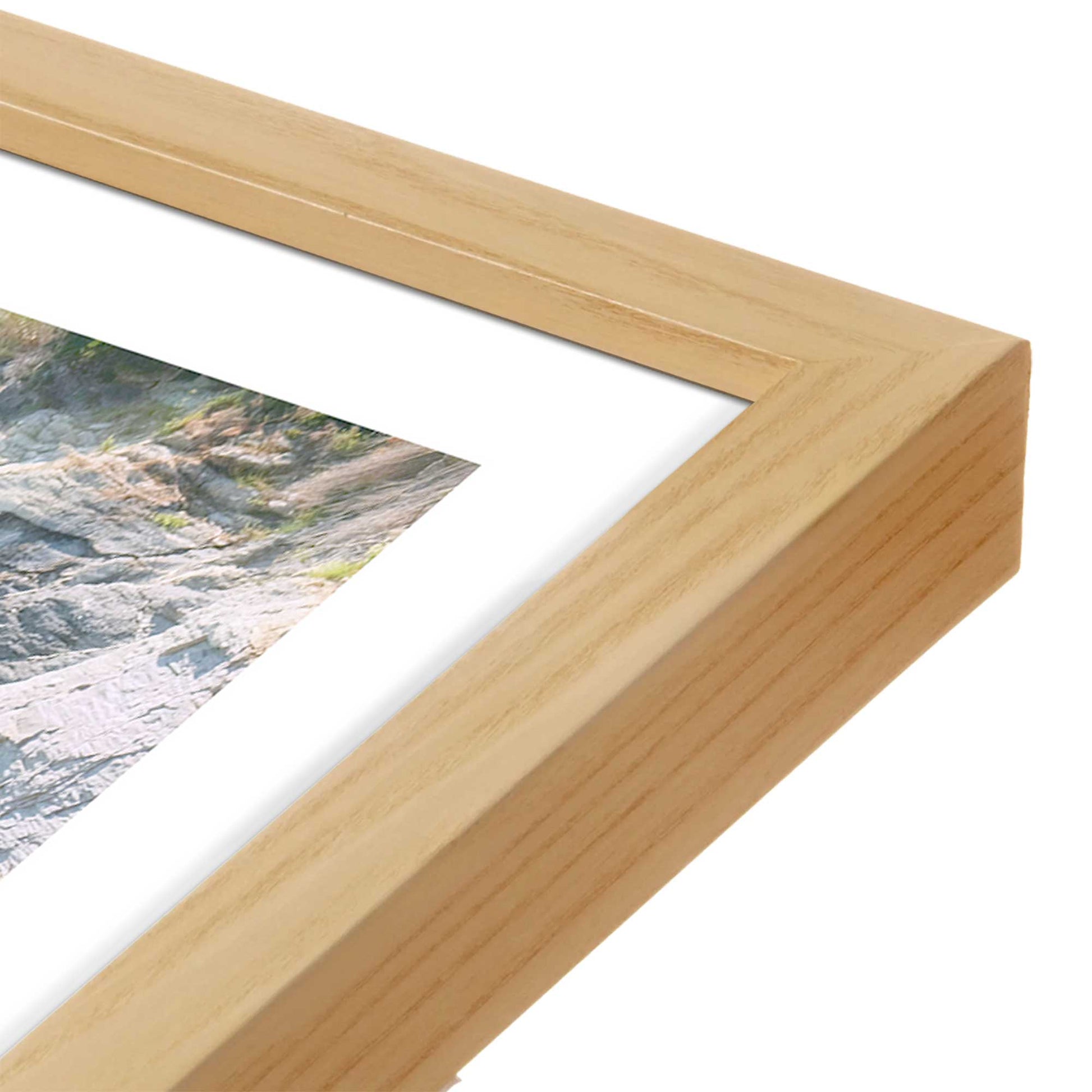 [Color:American Maple], Picture of art in a American Maple frame at an angle