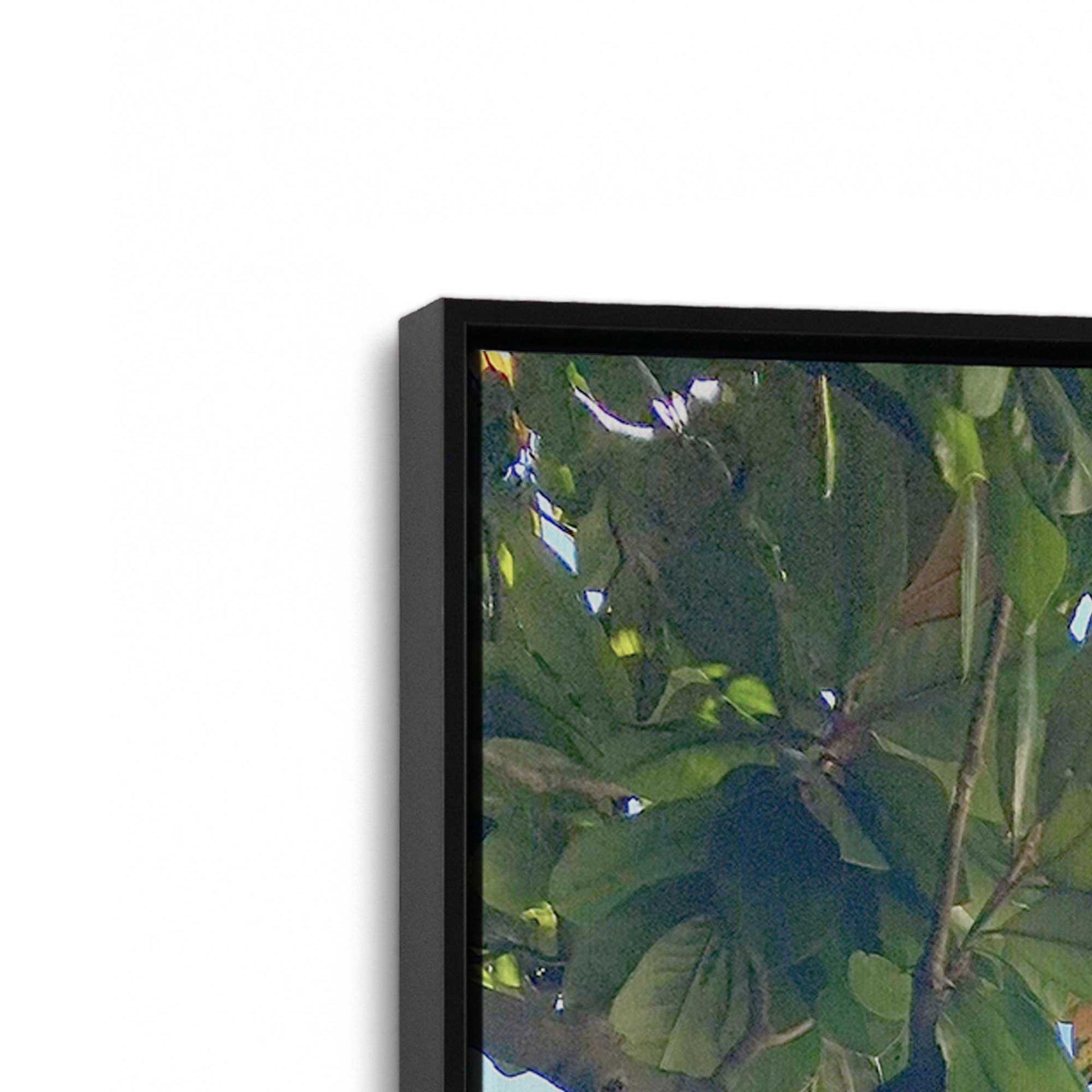 [Color:Satin Black], Picture of art in a Satin Black frame at an angle