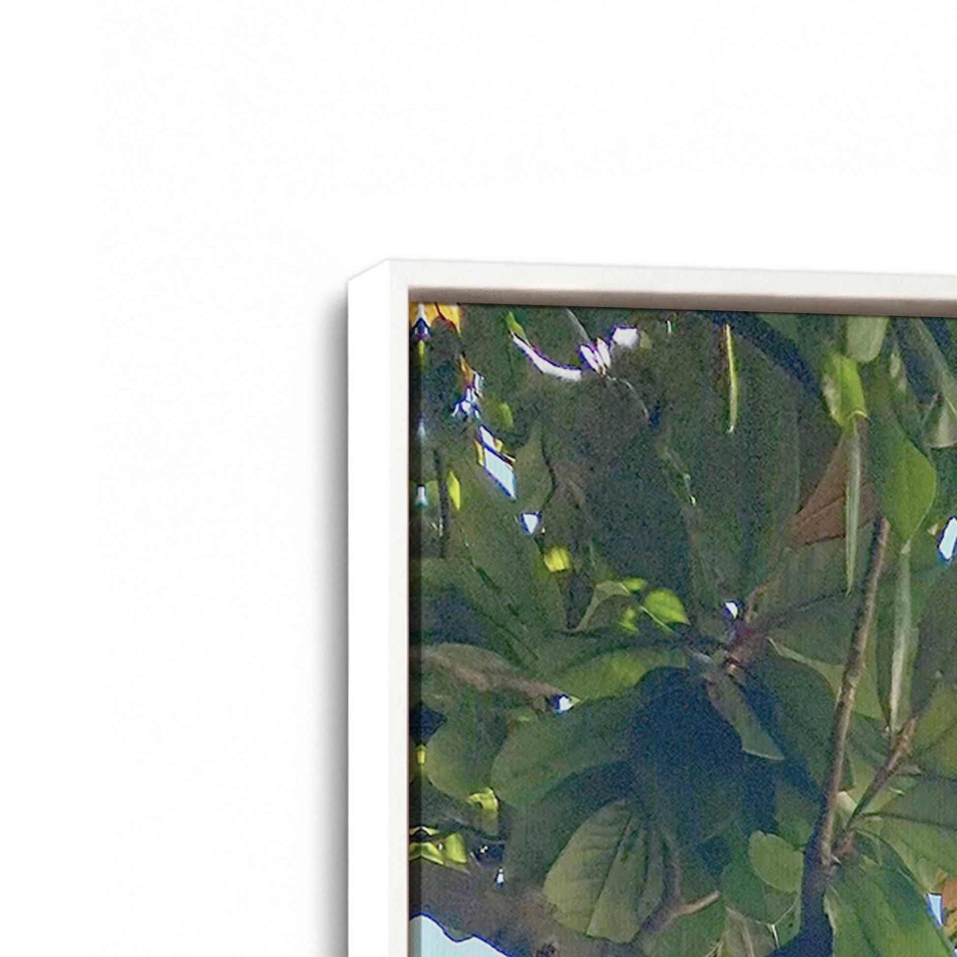 [Color:Opaque White], Picture of art in a White frame at an angle