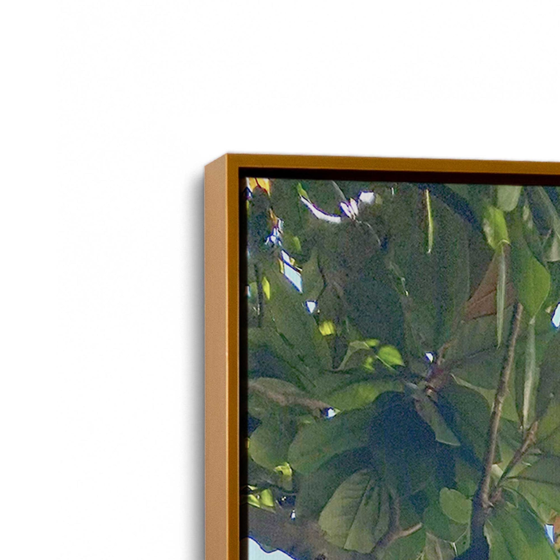 [Color:Polished Gold], Picture of art in a Polished Gold frame at an angle