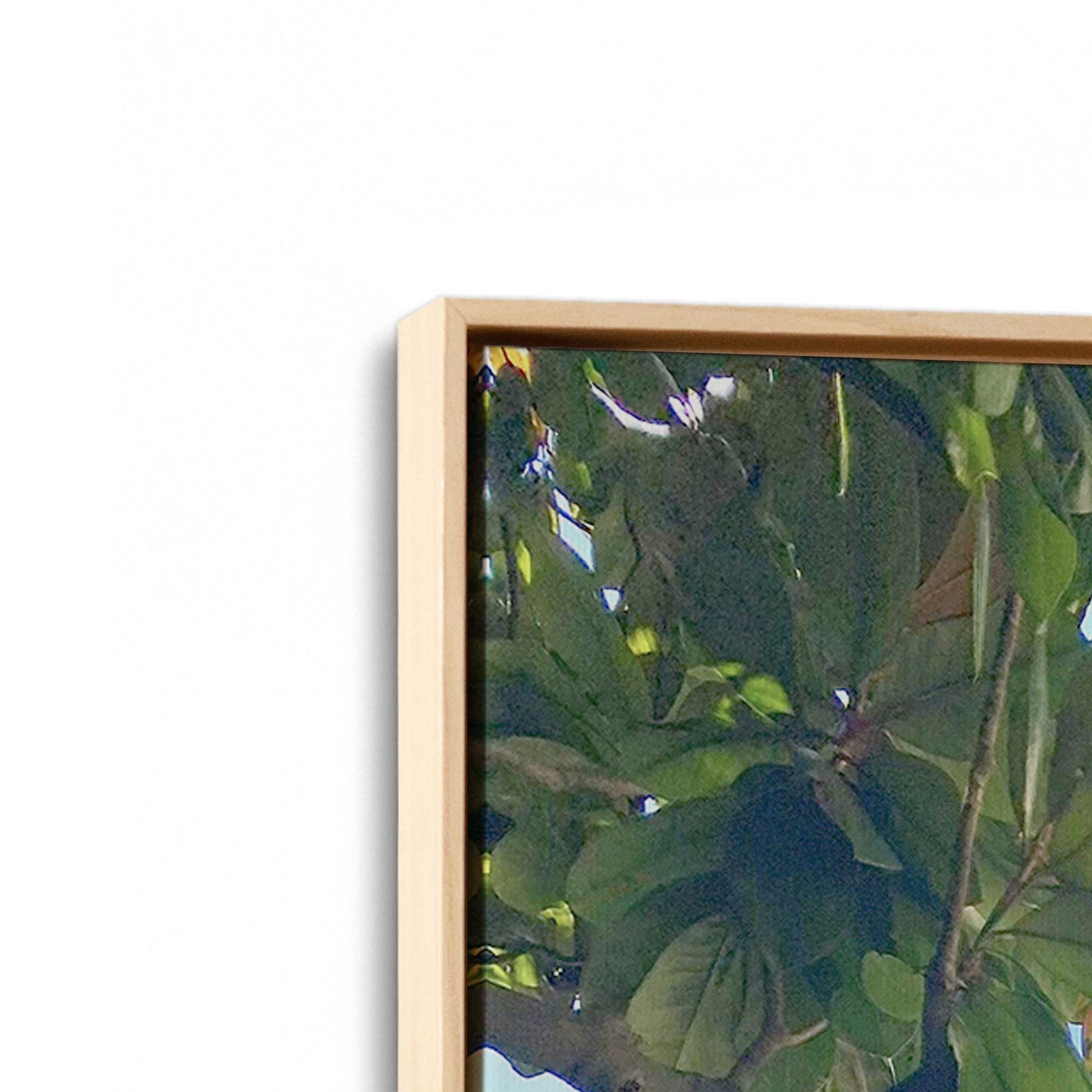 [Color:American Maple], Picture of art in a American Maple frame at an angle