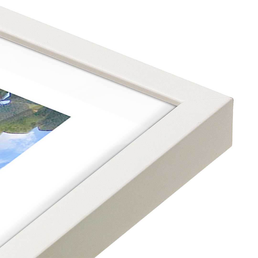 [Color:Opaque White], Picture of art in a Opaque White frame at an angle