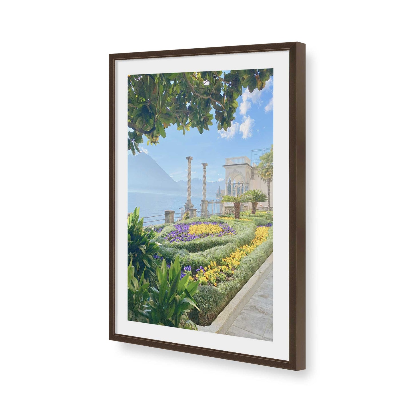 [Color:Brown], Picture of art in a Brown frame of the corner