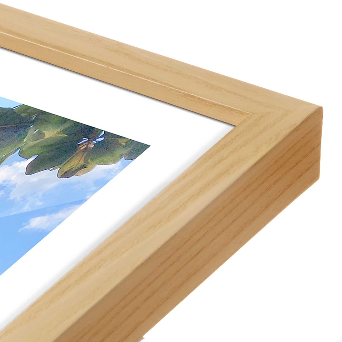 [Color:American Maple], Picture of art in a American Maple frame at an angle