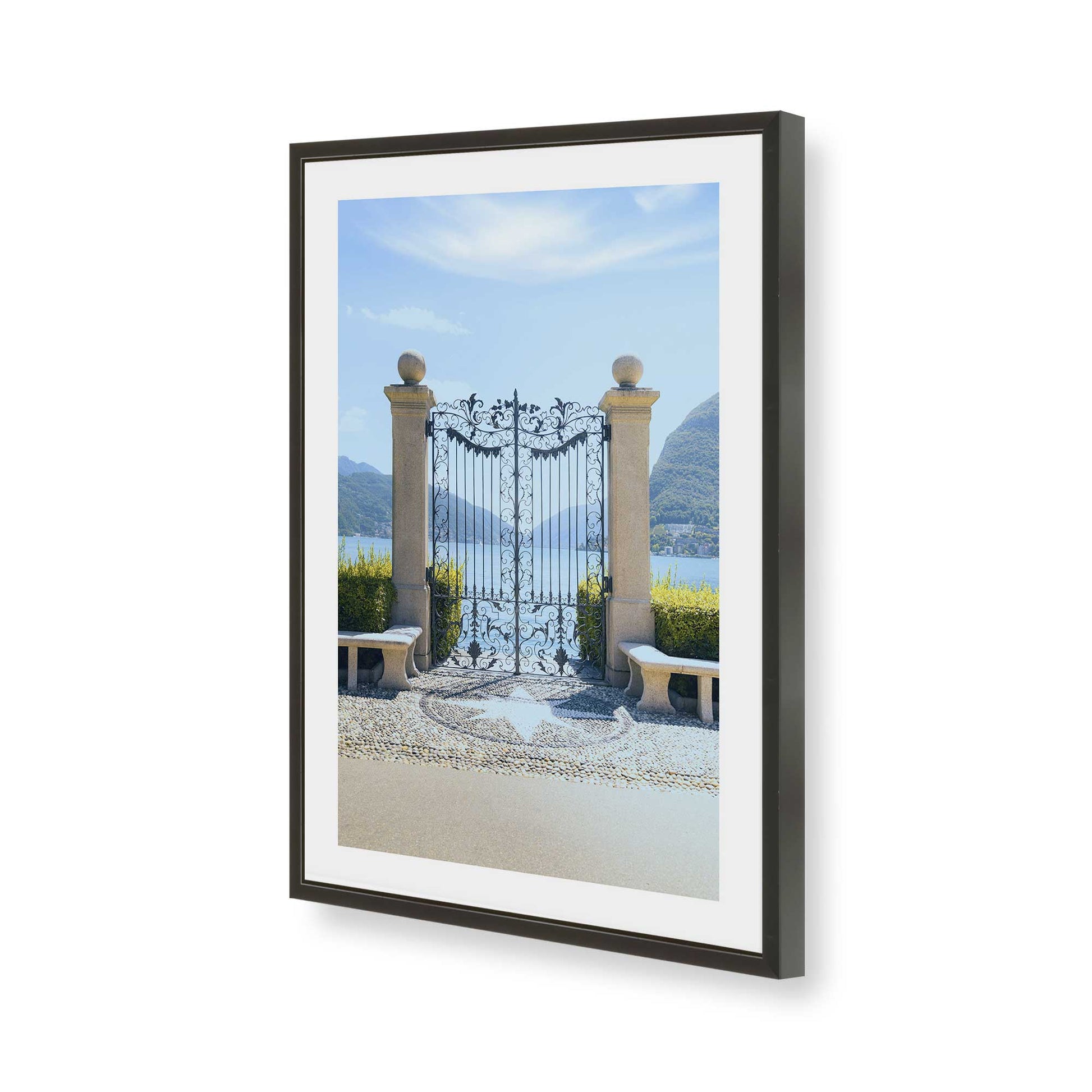[Color:Satin Black], Picture of art in a Satin Black frame of the corner