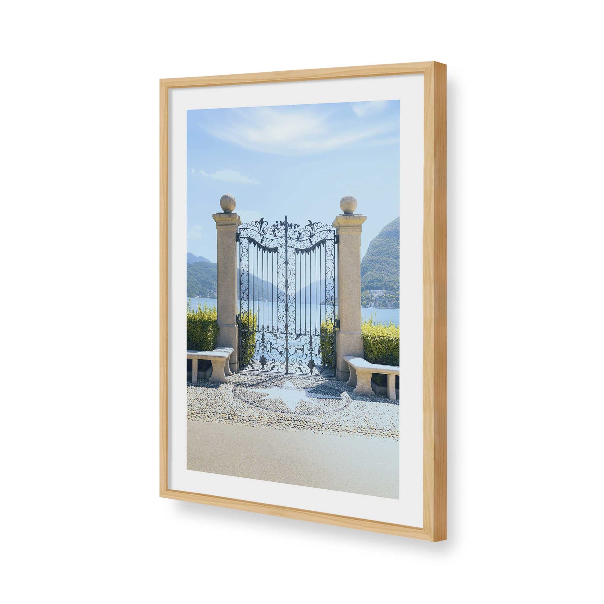 [Color:American Maple], Picture of art in a American Maple frame of the corner