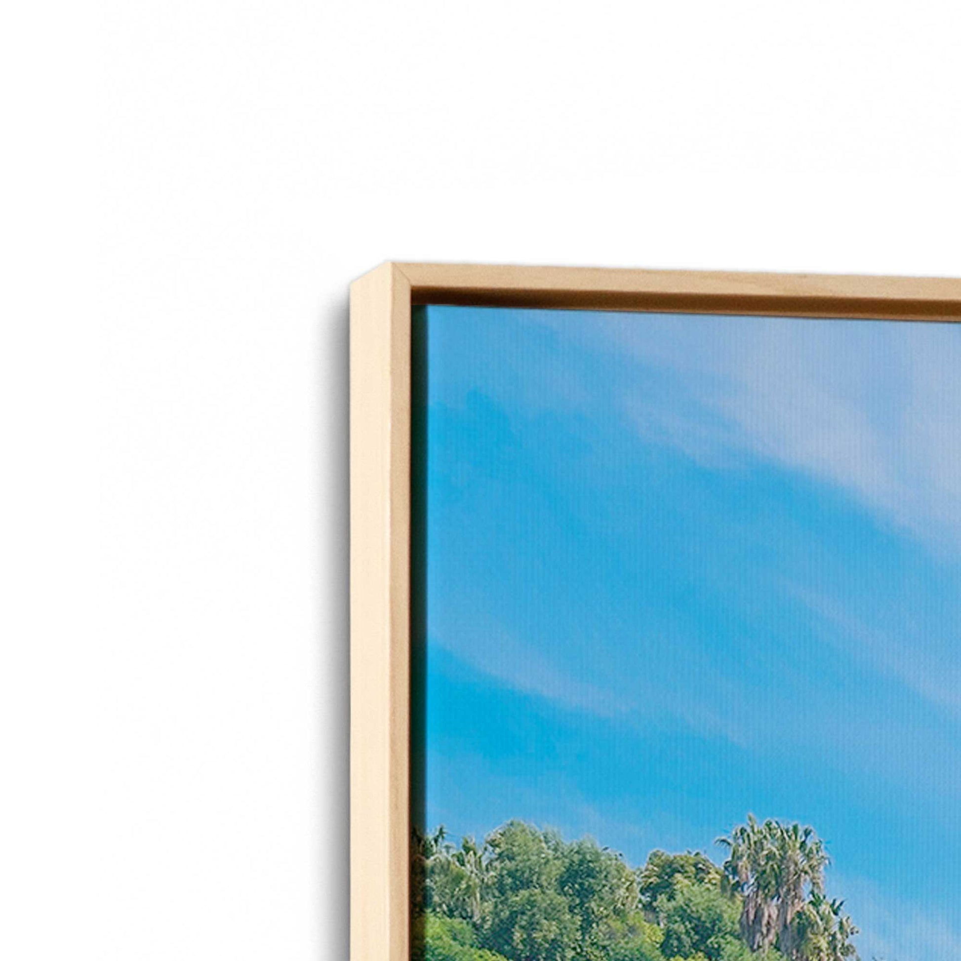 [Color:American Maple], Picture of art in a American Maple frame at an angle