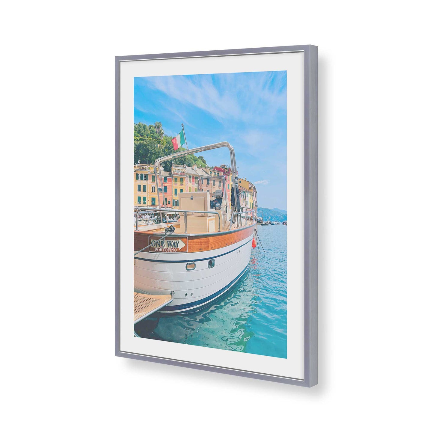 [Color:Polished Chrome], Picture of art in a Polished Chrome frame of the corner