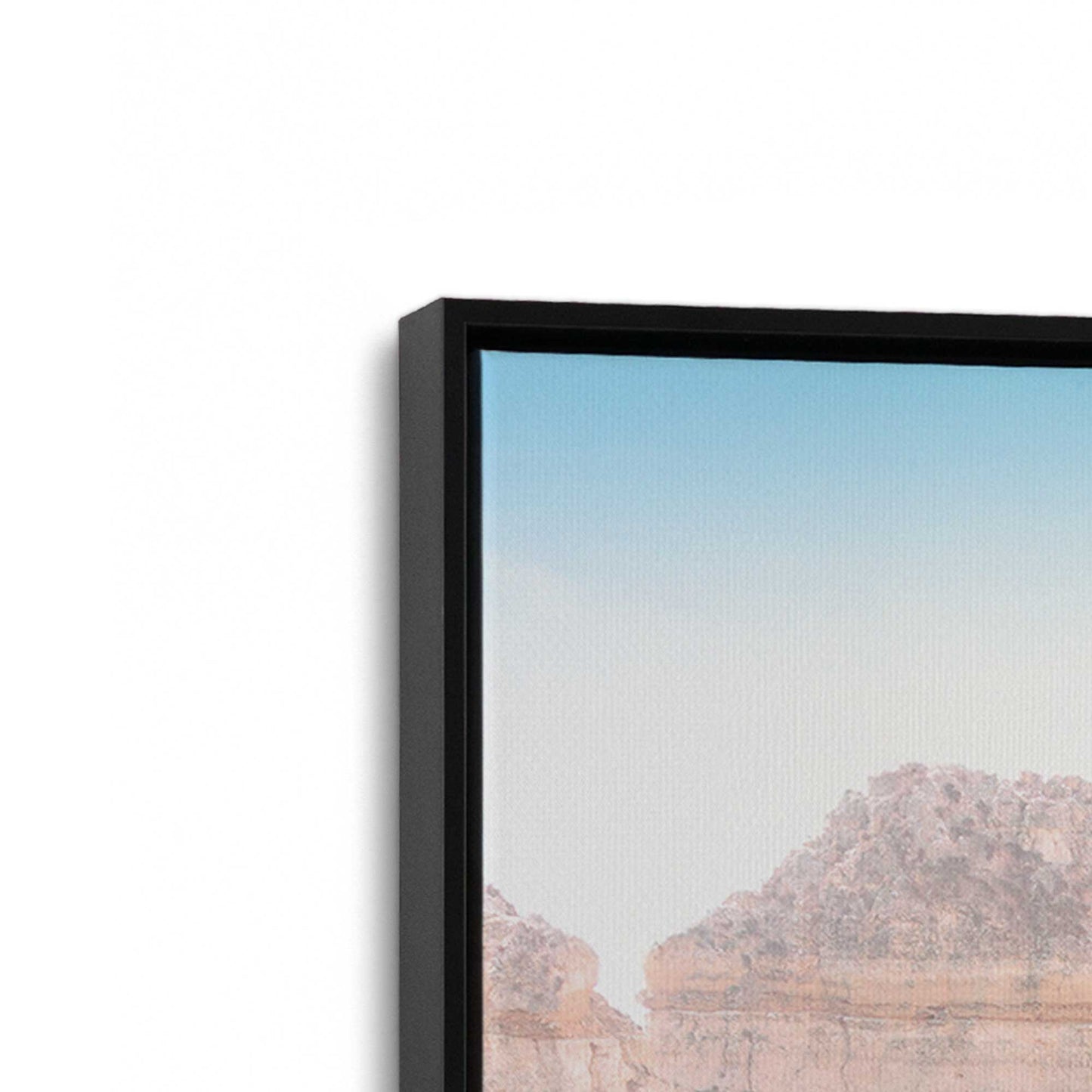 [Color:Satin Black], Picture of art in a Satin Black frame at an angle
