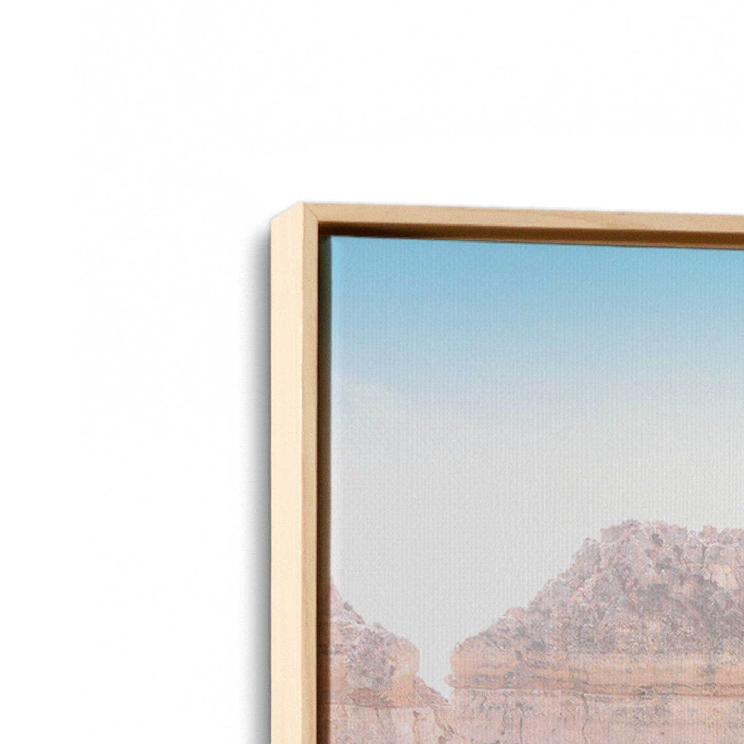 [Color:American Maple], Picture of art in a American Maple frame at an angle