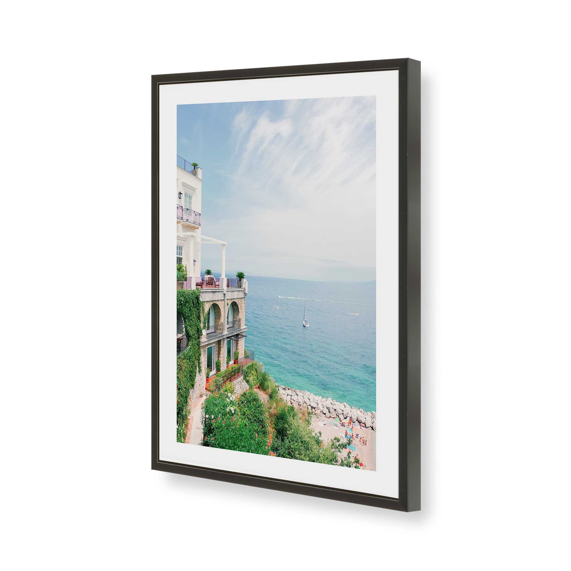 [Color:Satin Black], Picture of art in a Satin Black frame of the corner