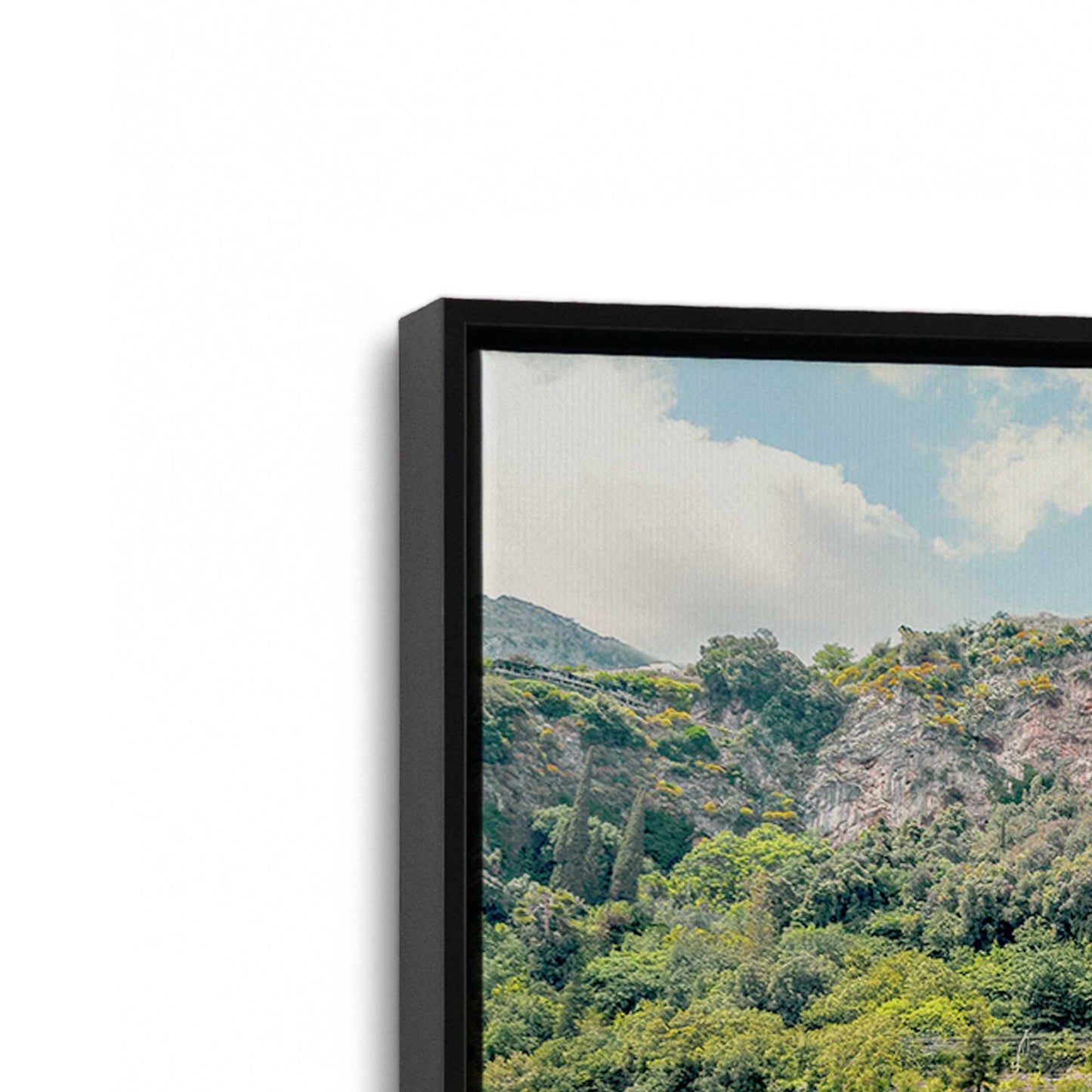 [Color:Satin Black], Picture of art in a Satin Black frame at an angle