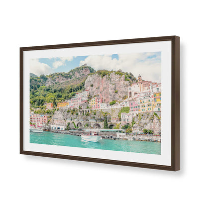 [Color:Brown], Picture of art in a Brown frame of the corner