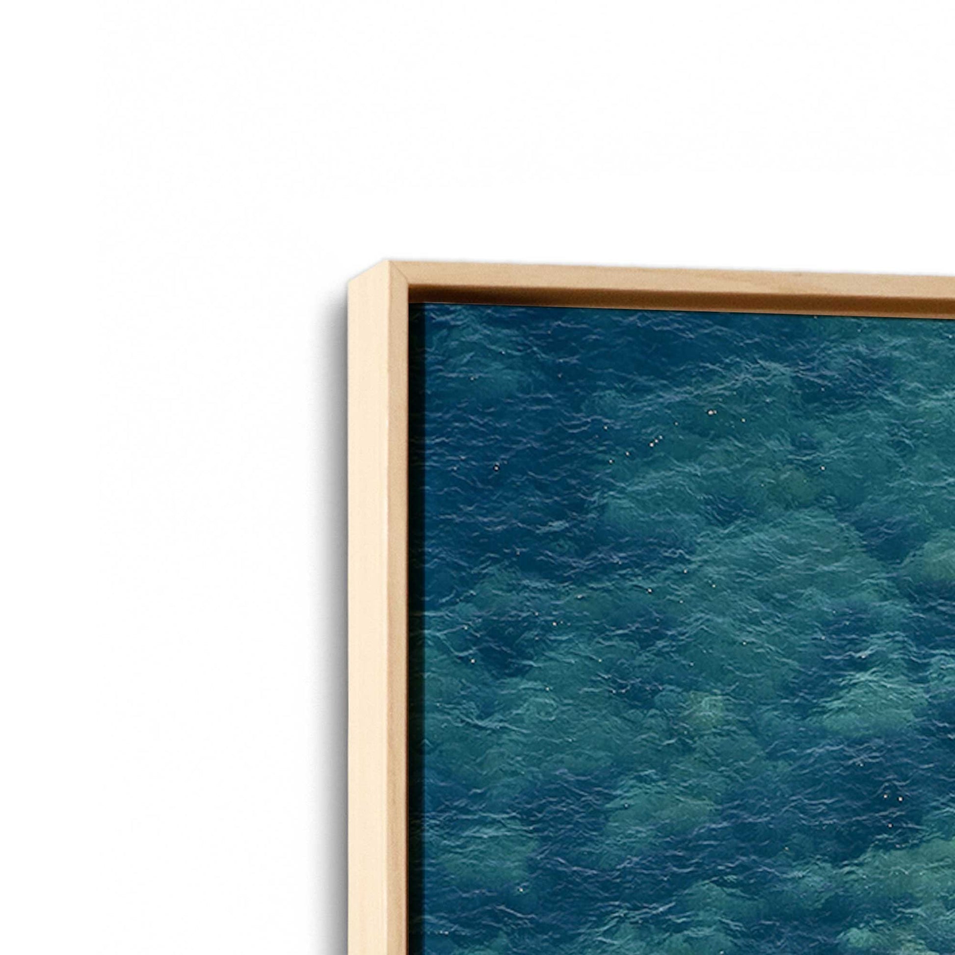 [Color:American Maple], Picture of art in a American Maple frame at an angle