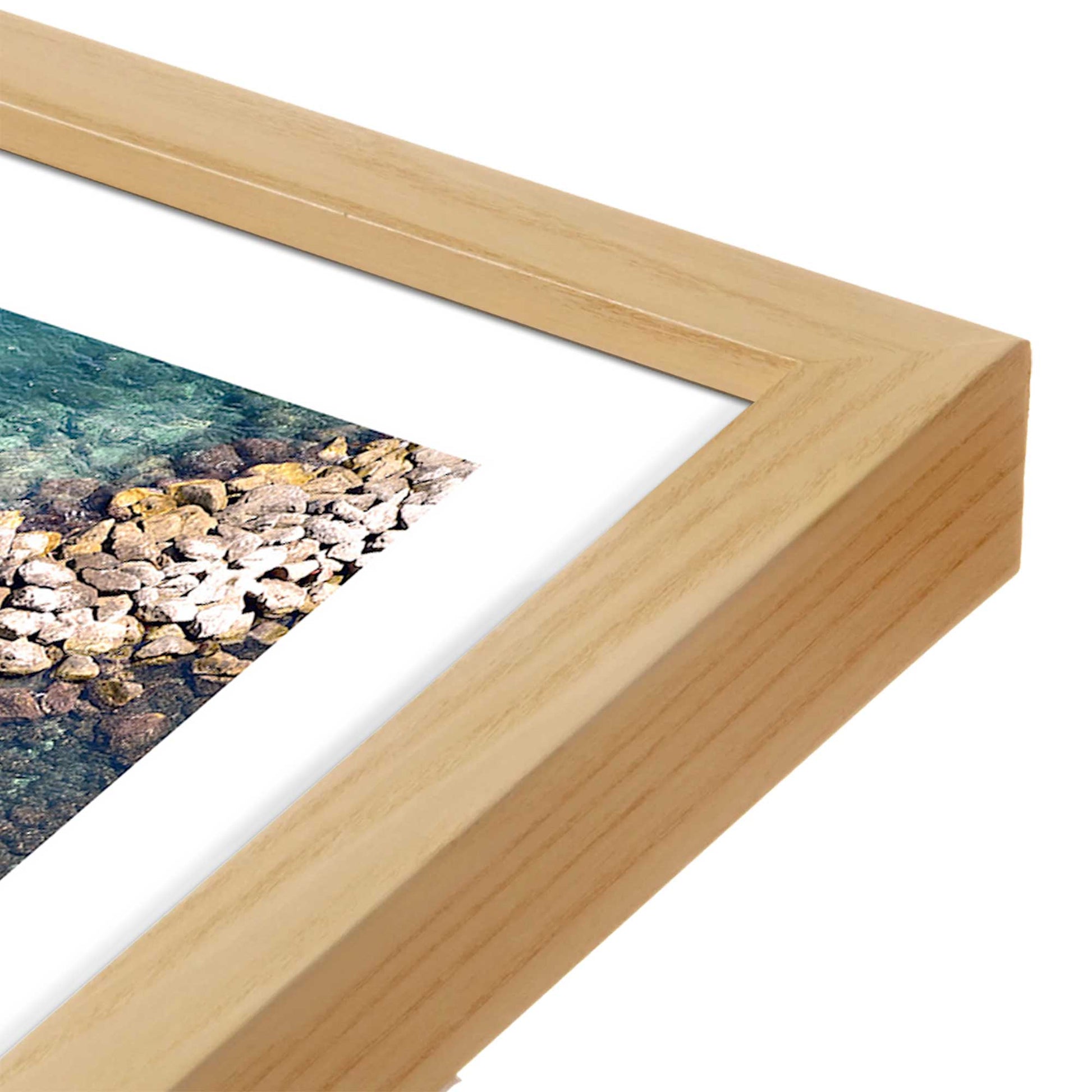 [Color:American Maple], Picture of art in a American Maple frame at an angle