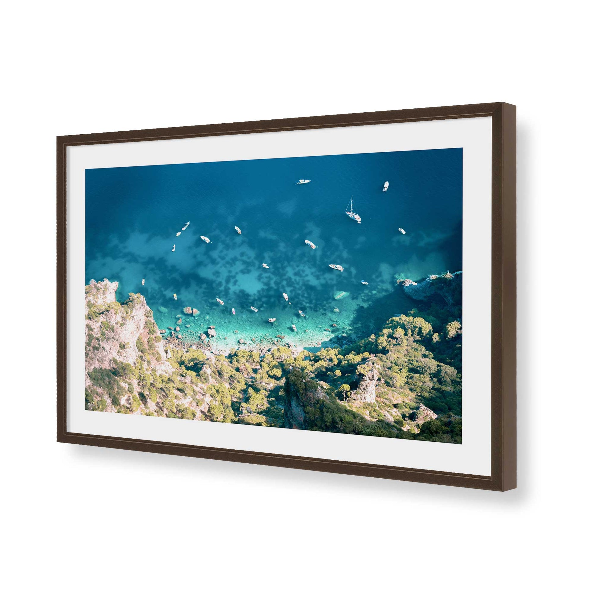 [Color:Brown], Picture of art in a Brown frame of the corner