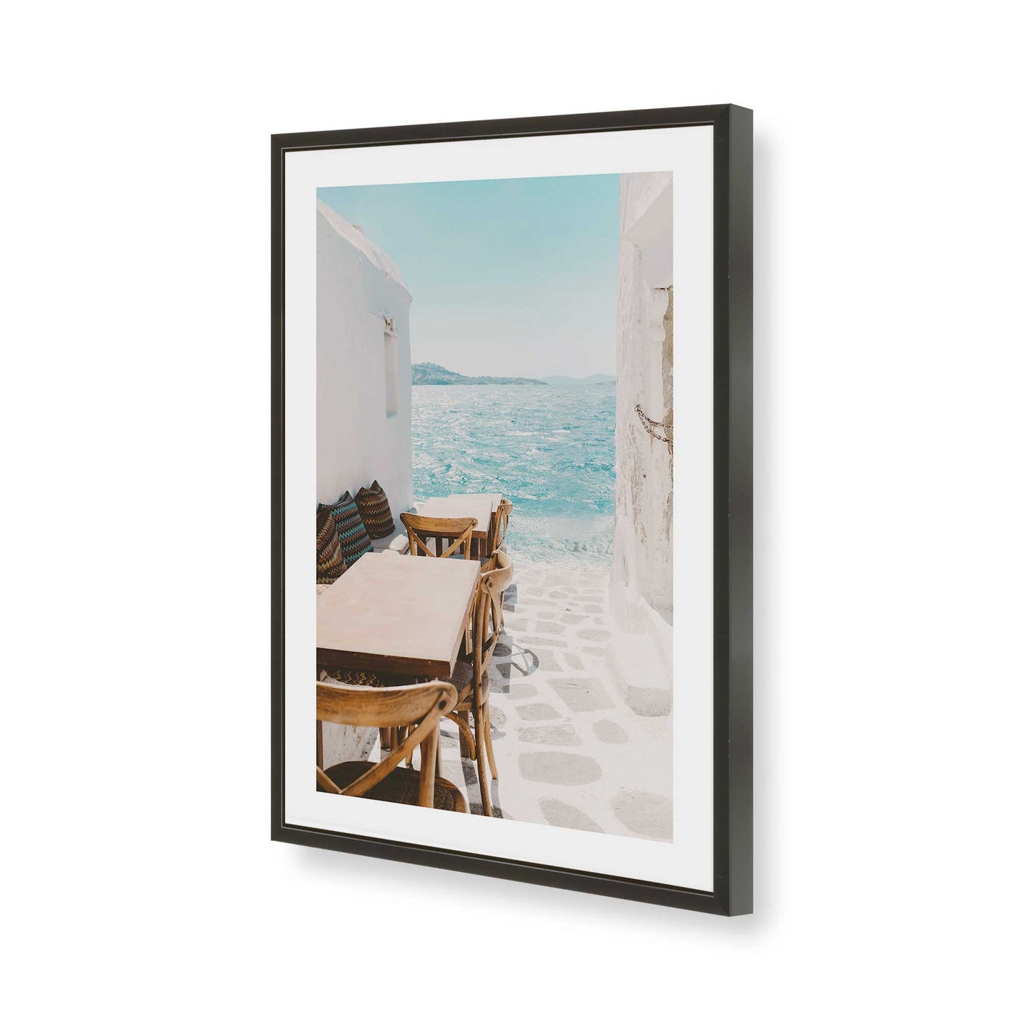 [Color:Satin Black], Picture of art in a Satin Black frame of the corner
