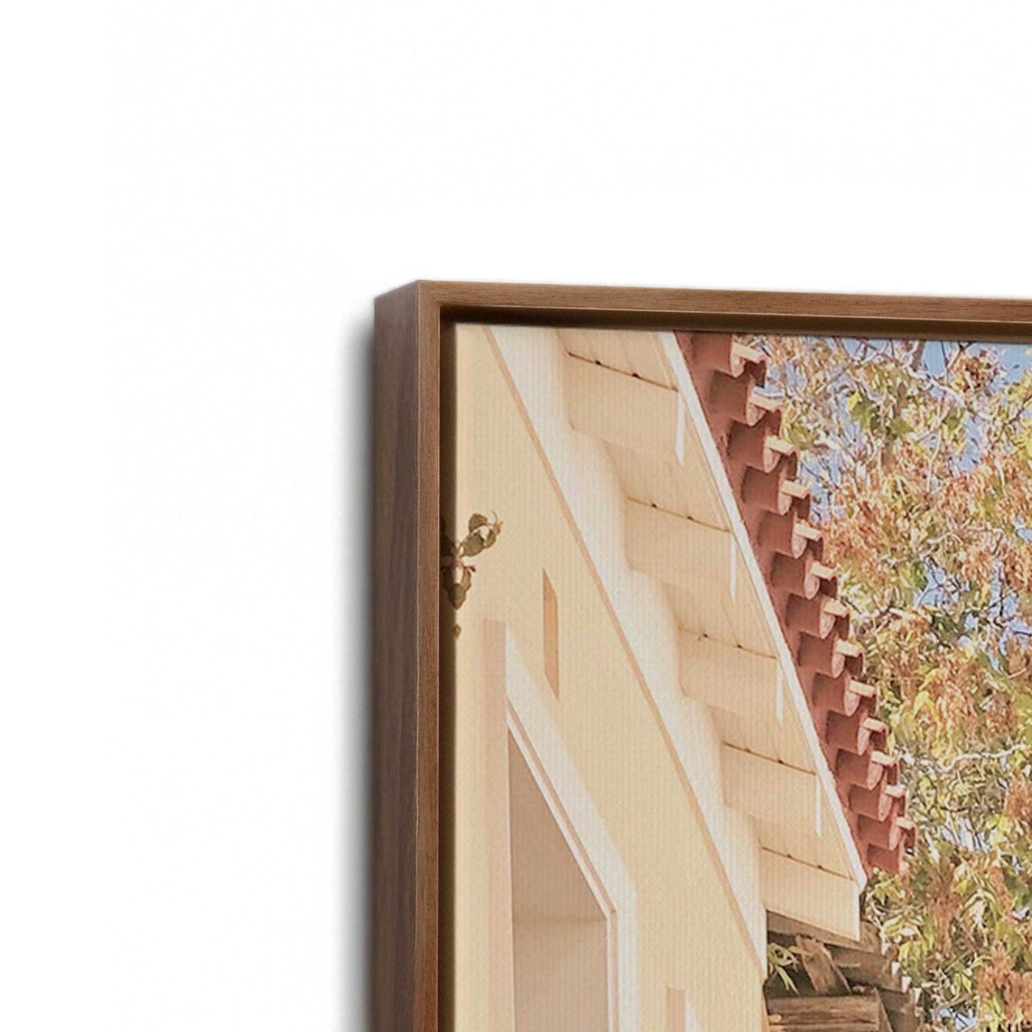[Color:Walnut], Picture of art in a Walnut frame at an angle