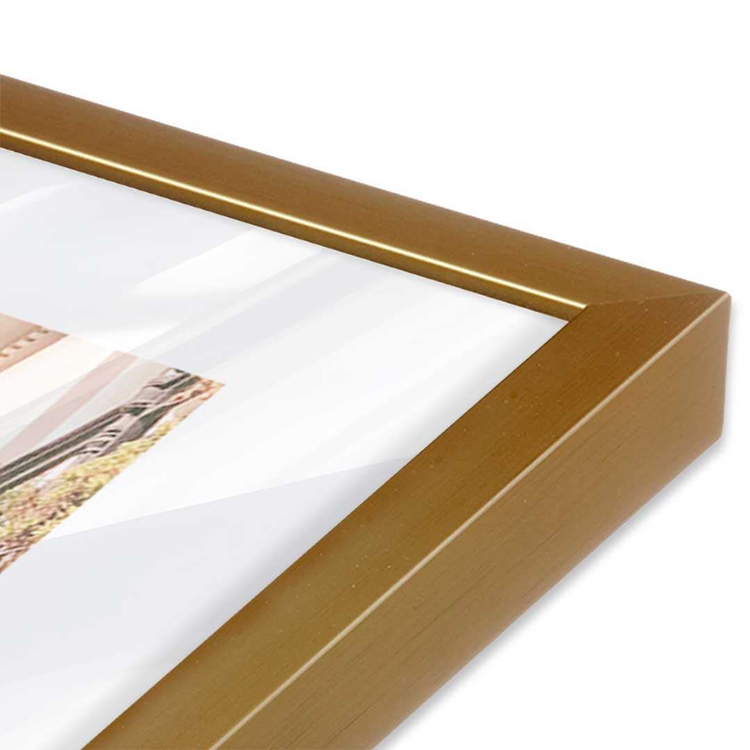[Color:Polished Gold], Picture of art in a Polished Gold frame at an angle