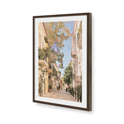 [Color:Brown], Picture of art in a Brown frame of the corner