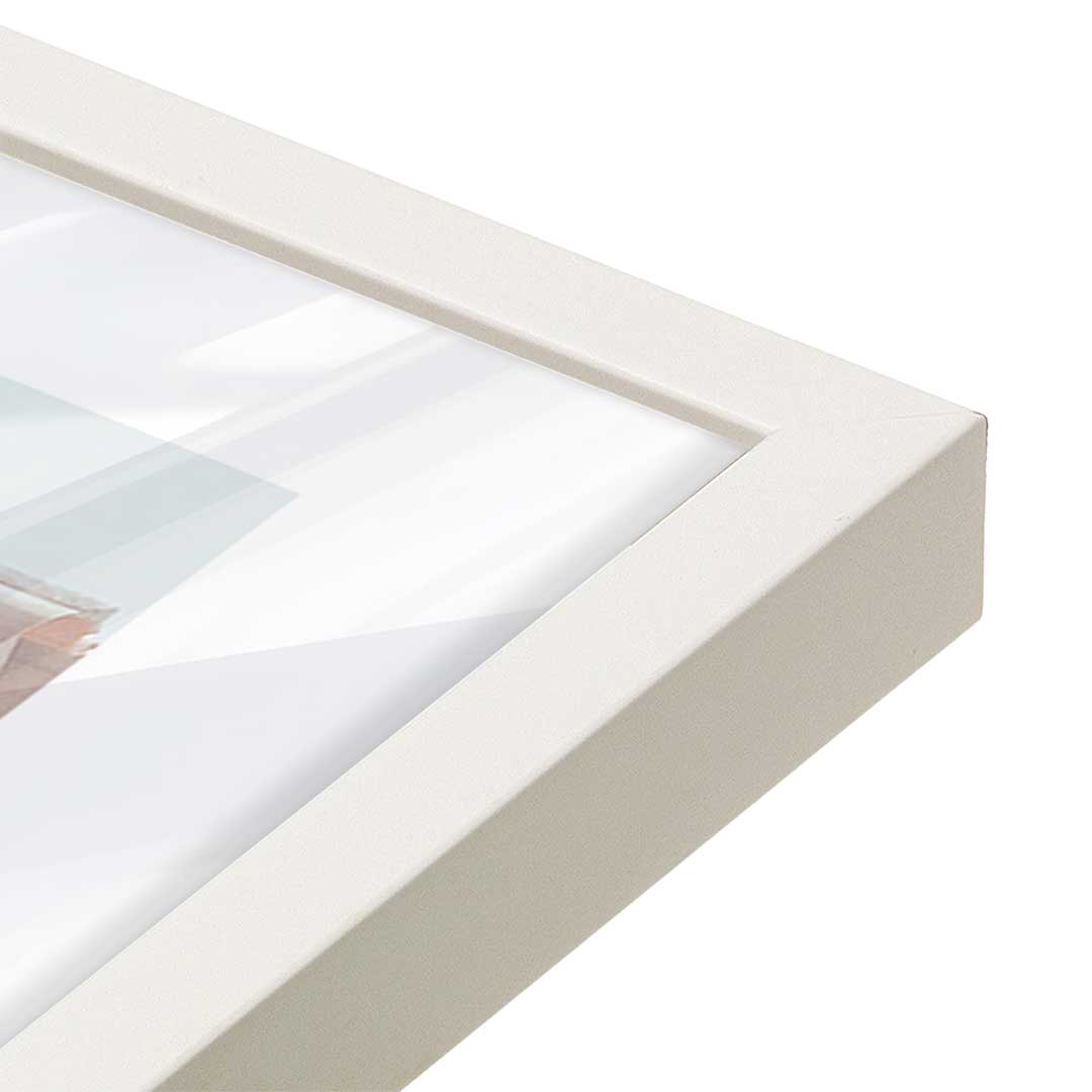 [Color:Opaque White], Picture of art in a Opaque White frame at an angle