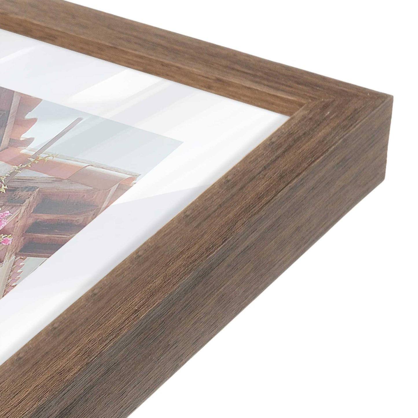 [Color:Walnut], Picture of art in a Walnut frame at an angle