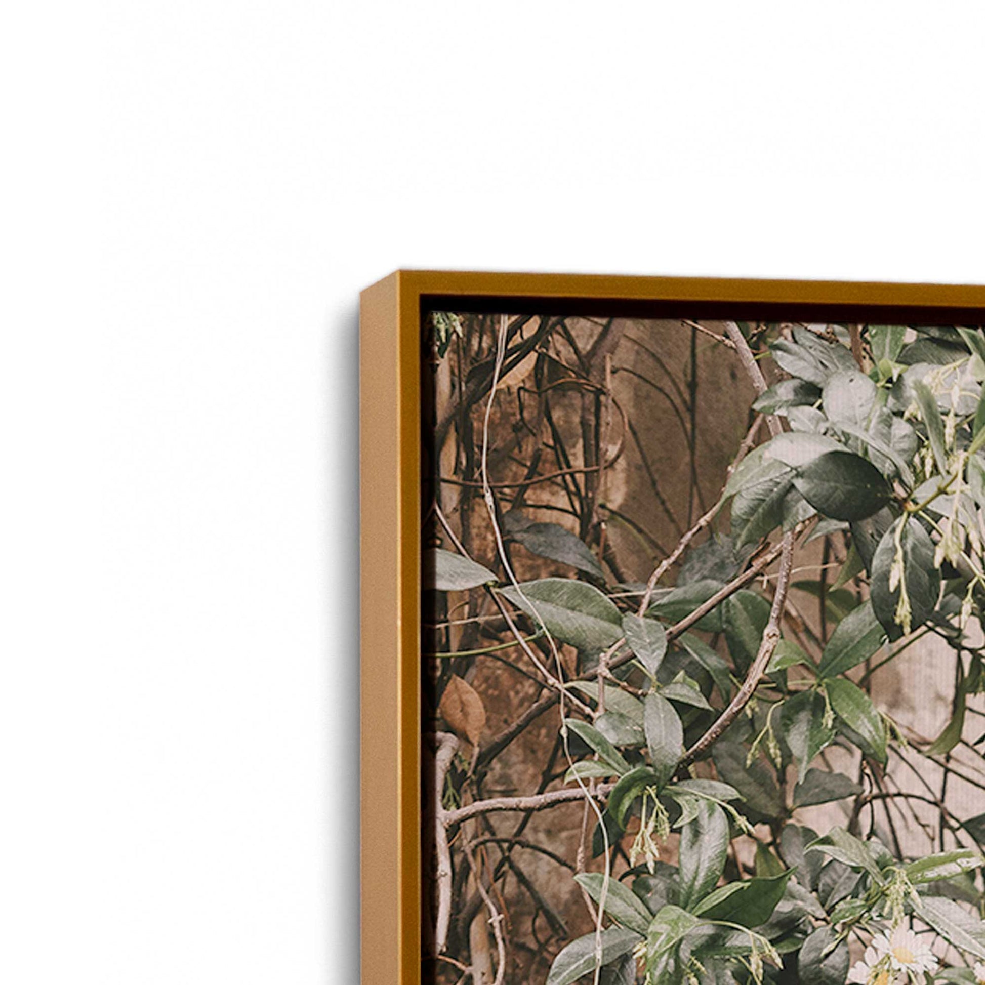 [Color:Polished Gold], Picture of art in a Polished Gold frame at an angle