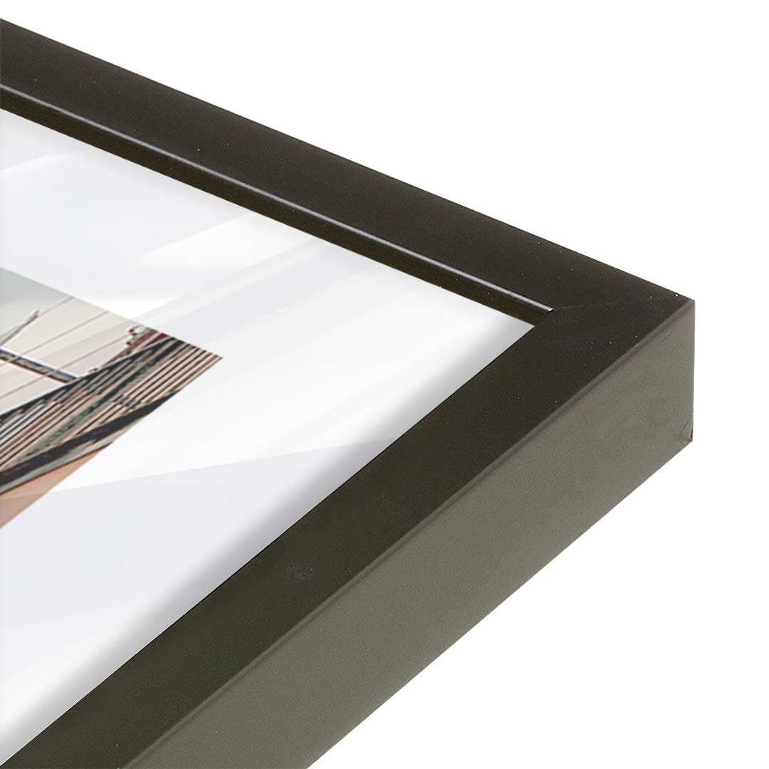 [Color:Satin Black], Picture of art in a Satin Black frame at an angle
