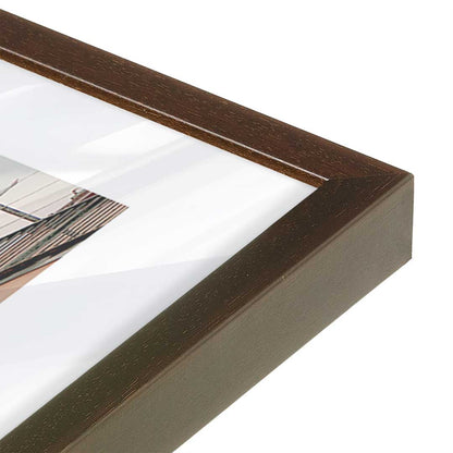 [Color:Brown], Picture of art in a Brown frame at an angle