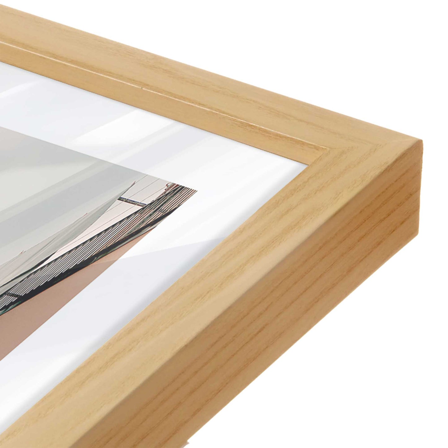 [Color:American Maple], Picture of art in a American Maple frame at an angle