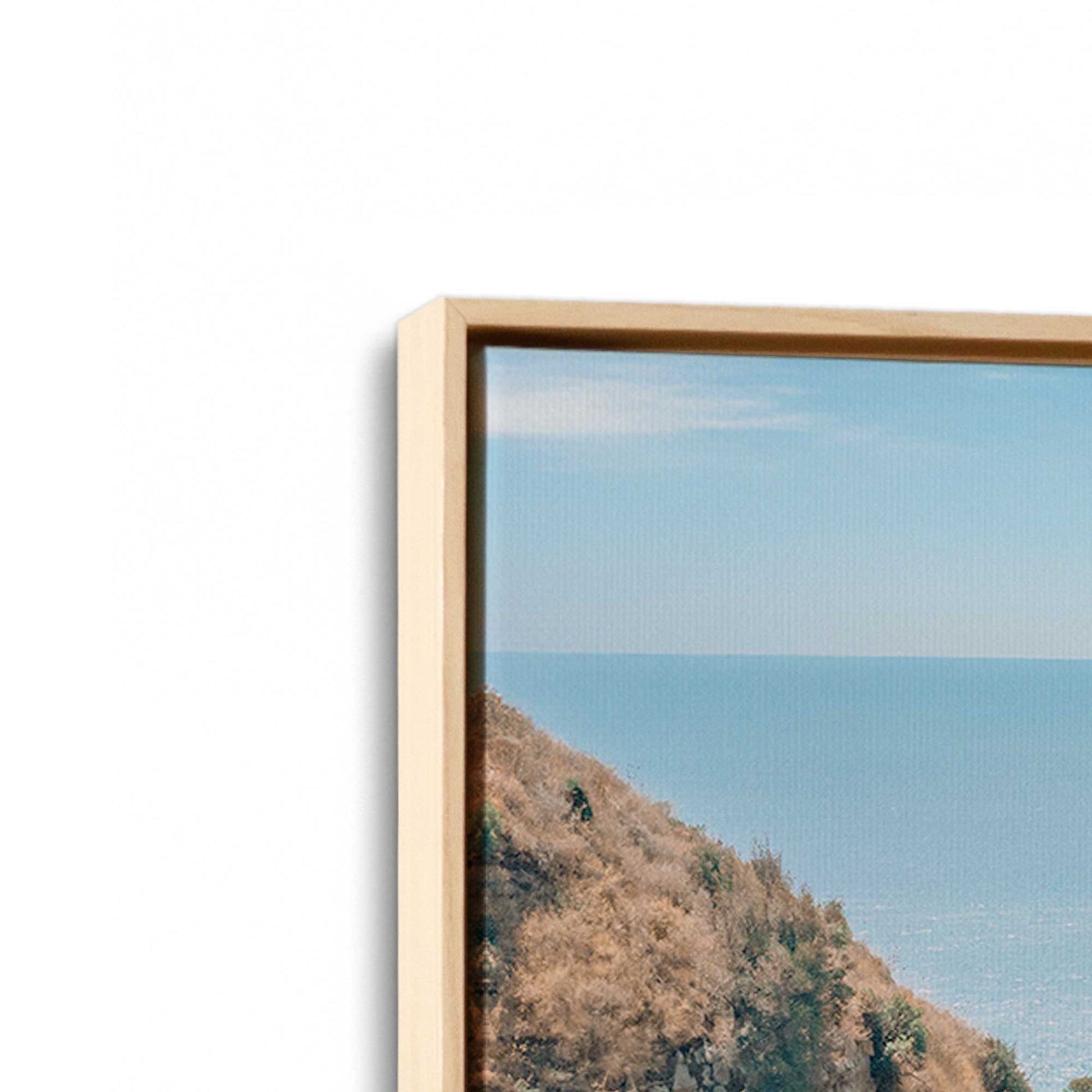 [Color:American Maple], Picture of art in a American Maple frame at an angle