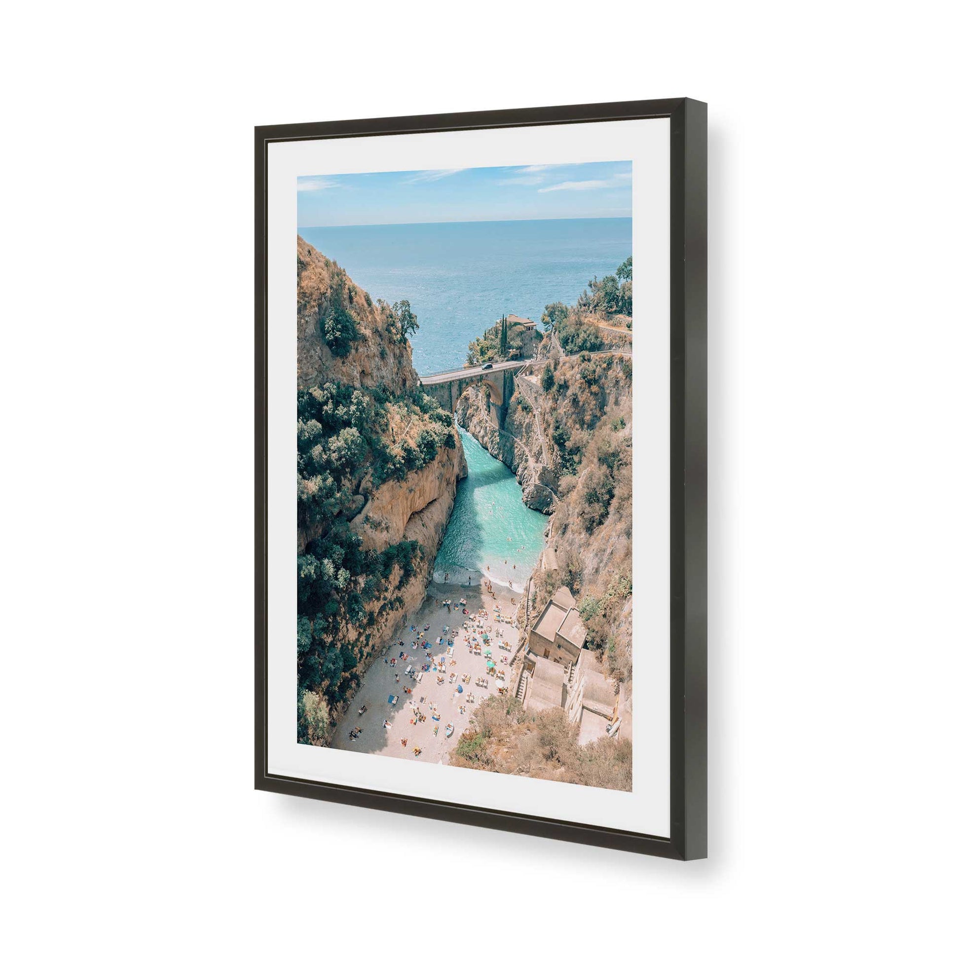 [Color:Satin Black], Picture of art in a Satin Black frame of the corner
