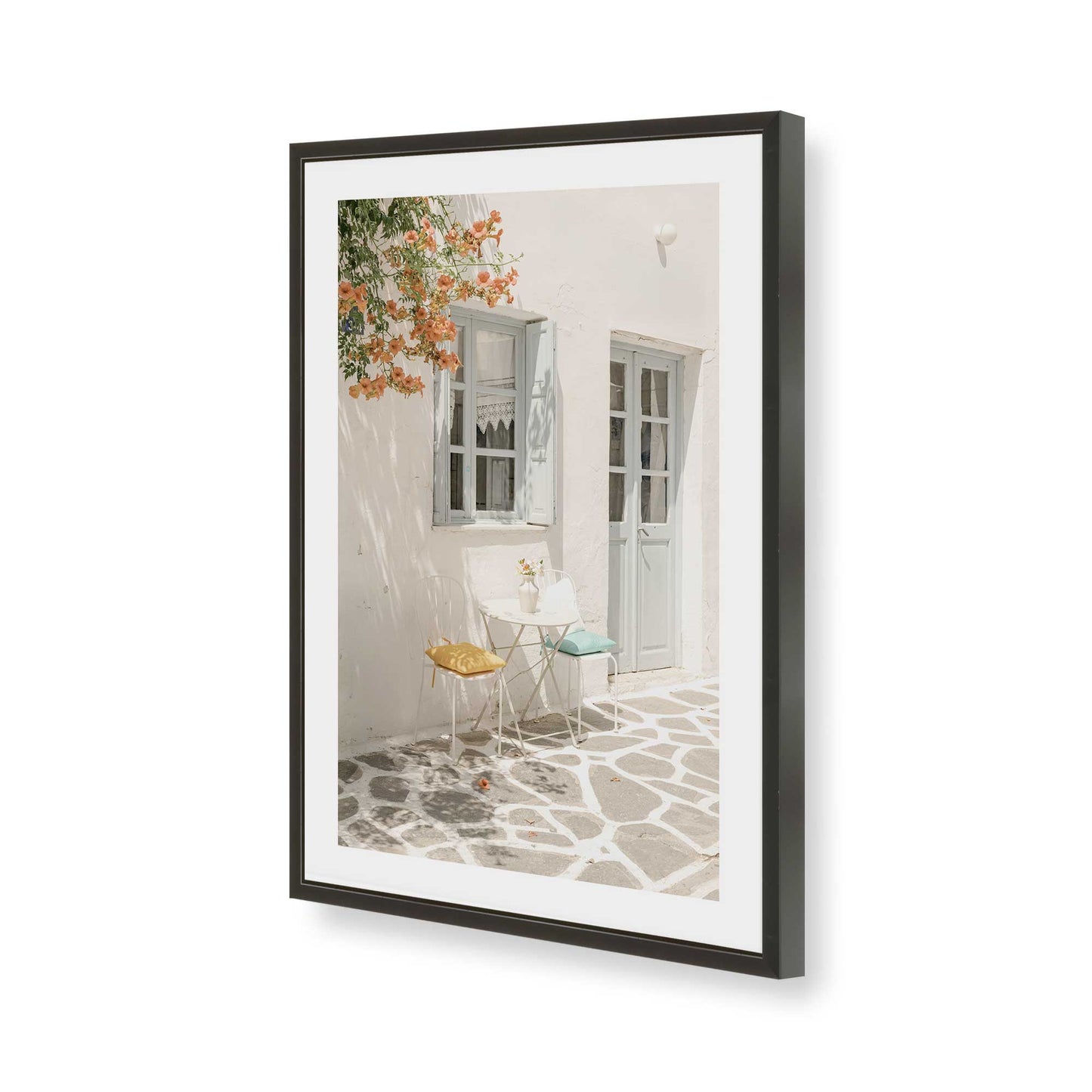 [Color:Satin Black], Picture of art in a Satin Black frame of the corner