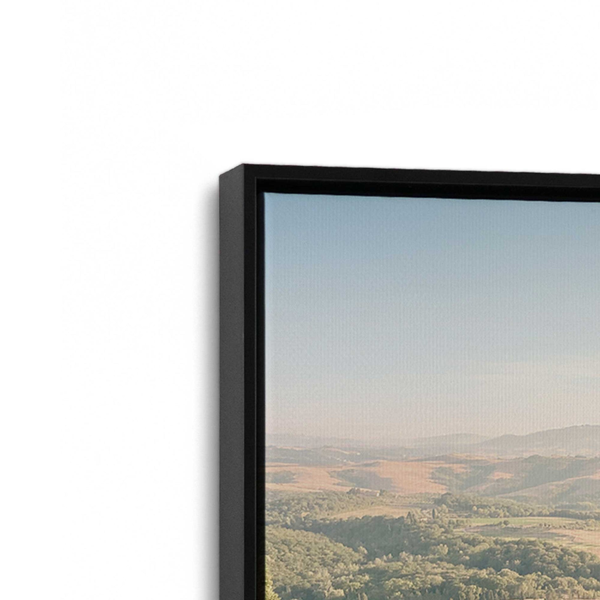 [Color:Satin Black], Picture of art in a Satin Black frame at an angle