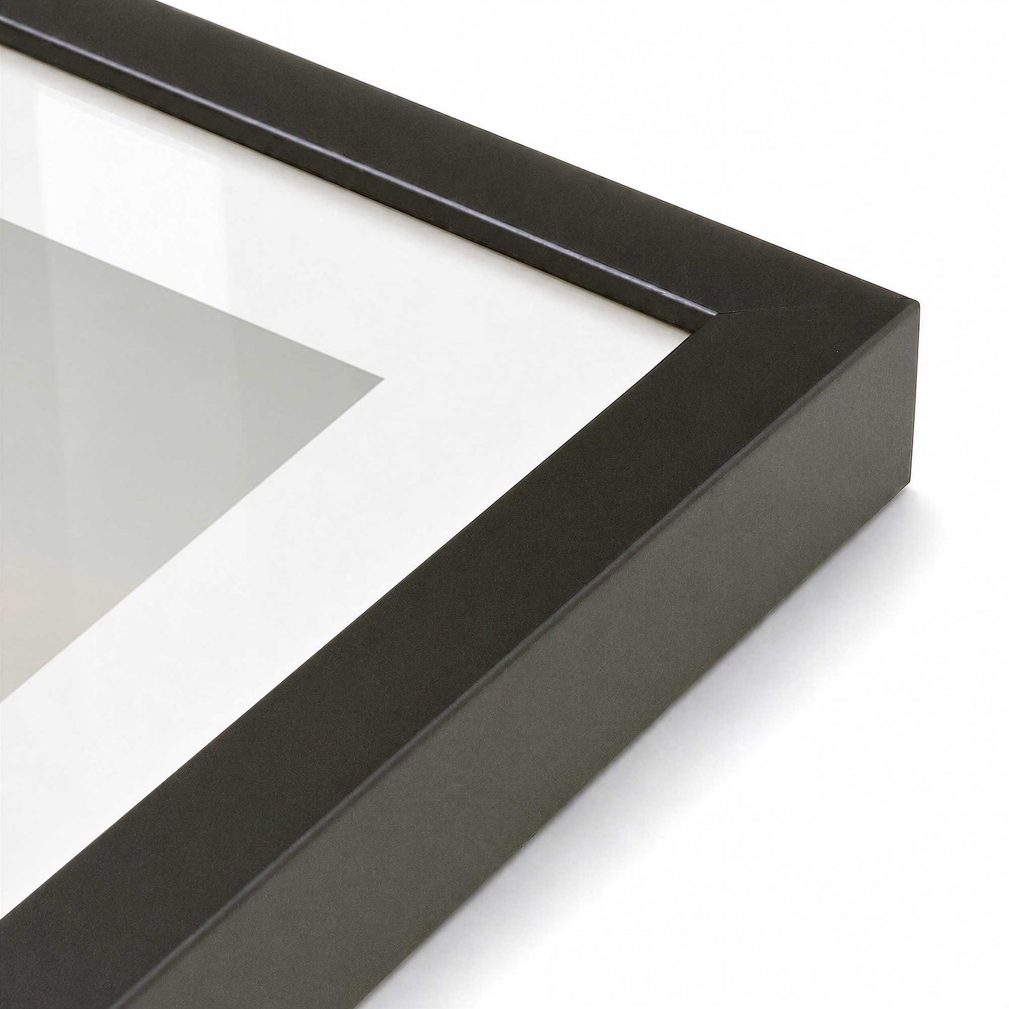[Color:Satin Black], Picture of art in a Satin Black frame at an angle