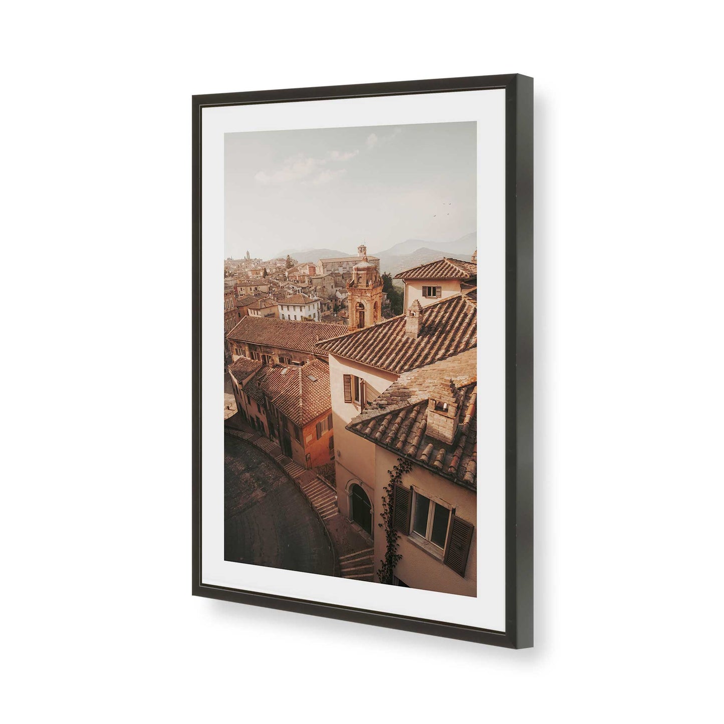 [Color:Satin Black], Picture of art in a Satin Black frame of the corner