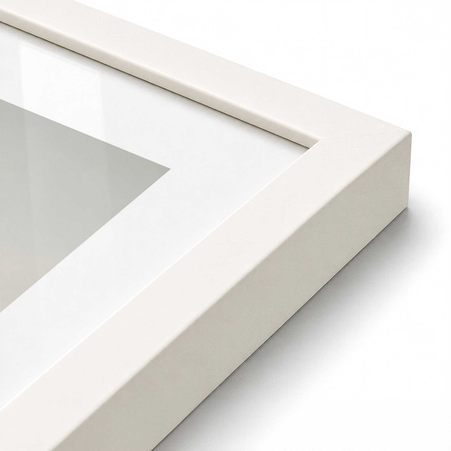 [Color:Opaque White], Picture of art in a Opaque White frame at an angle