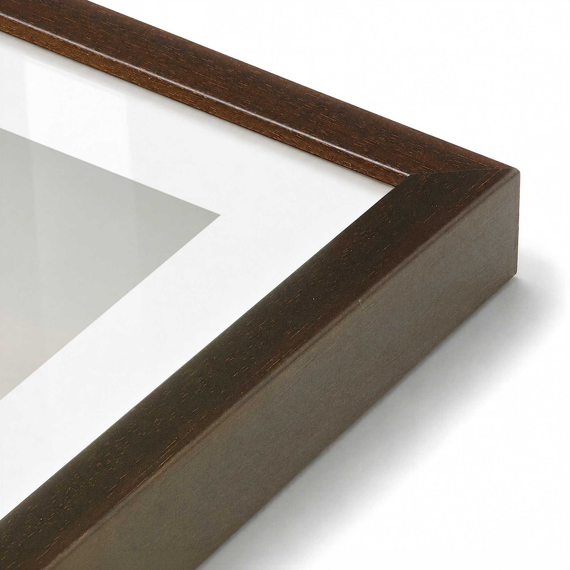 [Color:Brown], Picture of art in a Brown frame at an angle