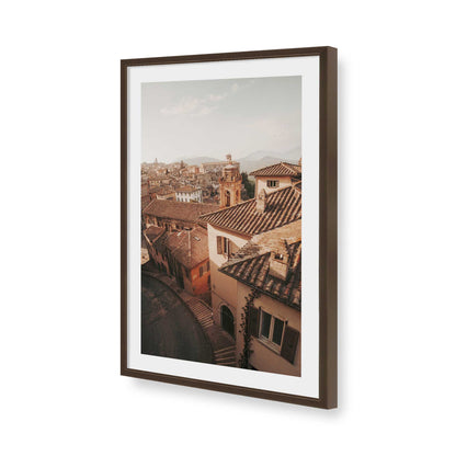 [Color:Brown], Picture of art in a Brown frame of the corner