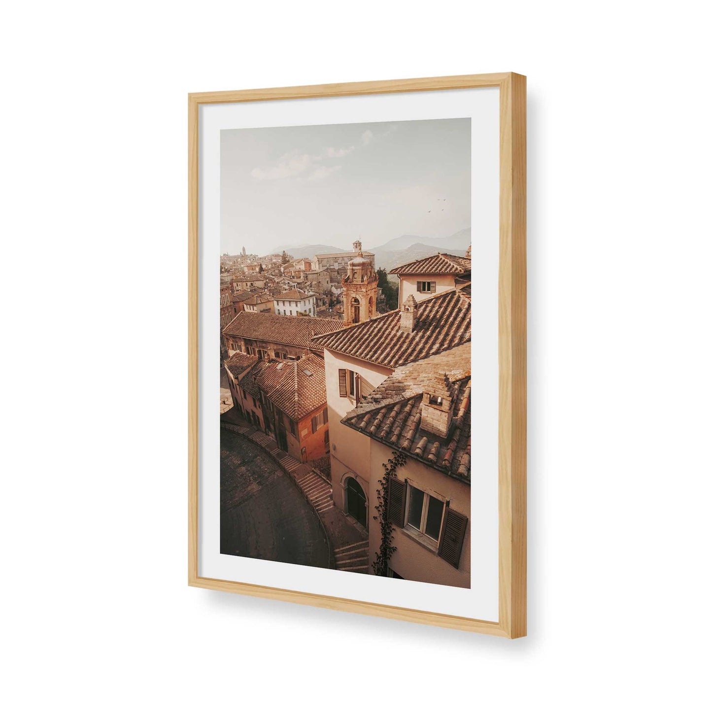 [Color:American Maple], Picture of art in a American Maple frame of the corner