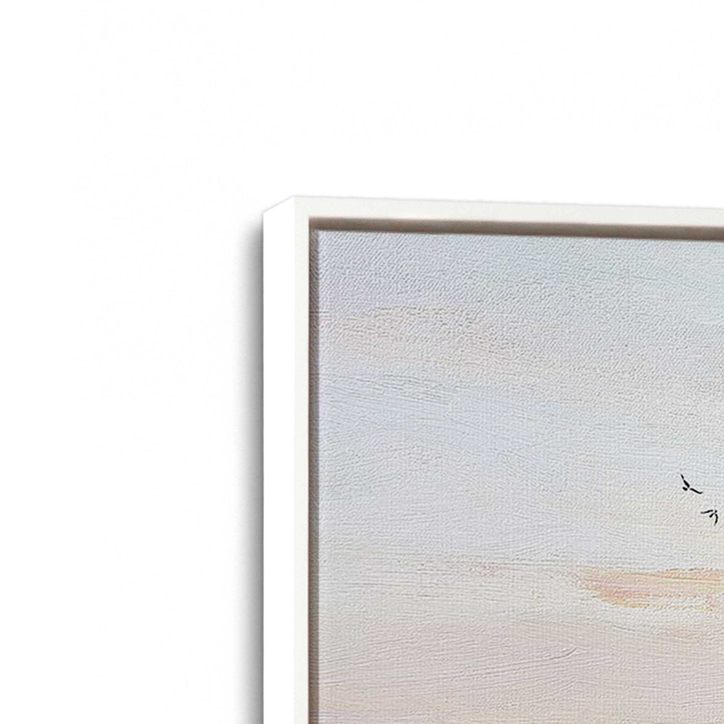 [Color:White], Picture of art in a White frame at an angle