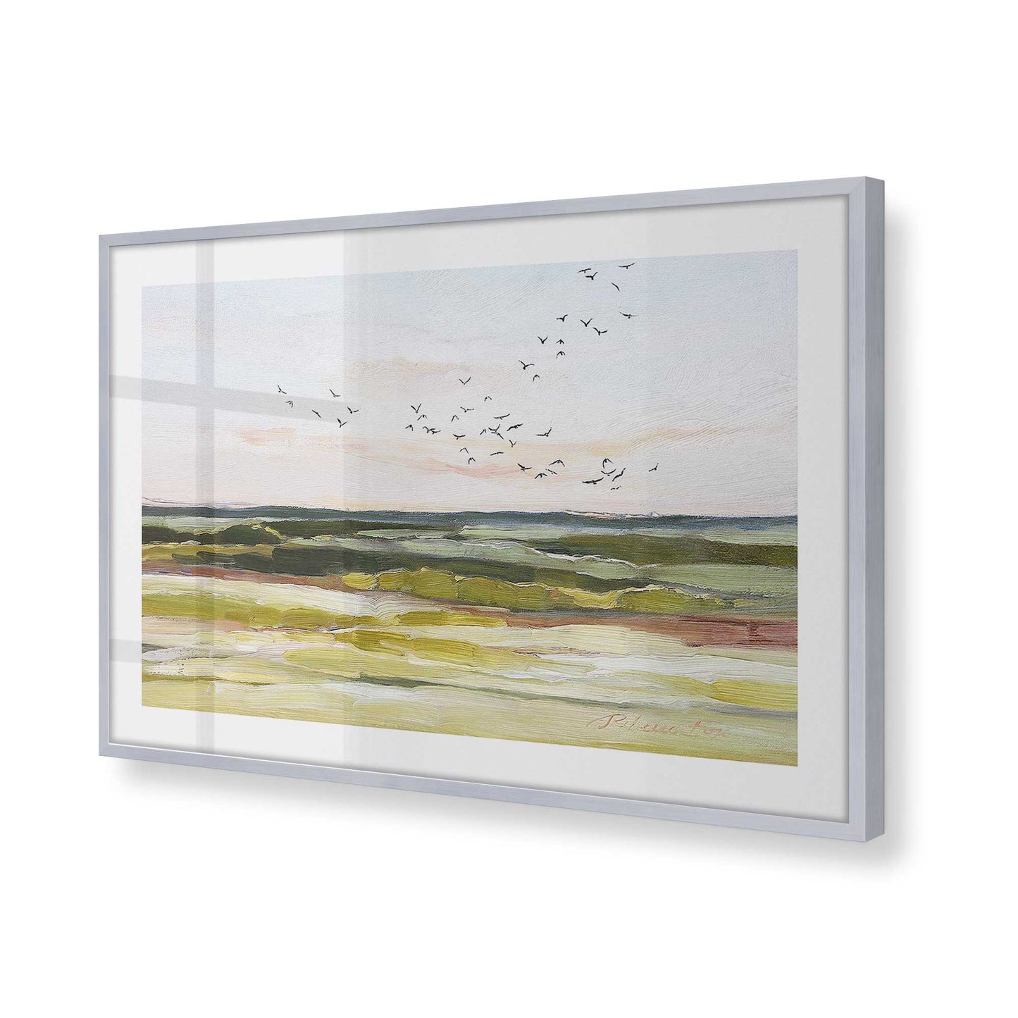 [Color:Polished Chrome], Picture of art in a Polished Chrome frame at an angle