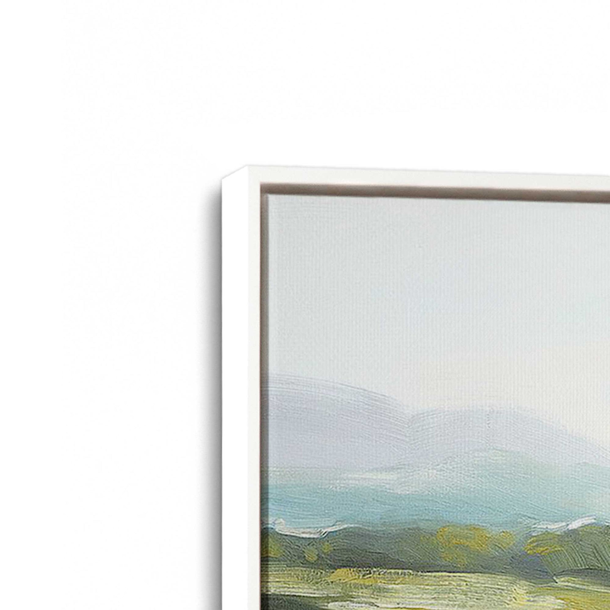 [Color:White], Picture of art in a White frame at an angle
